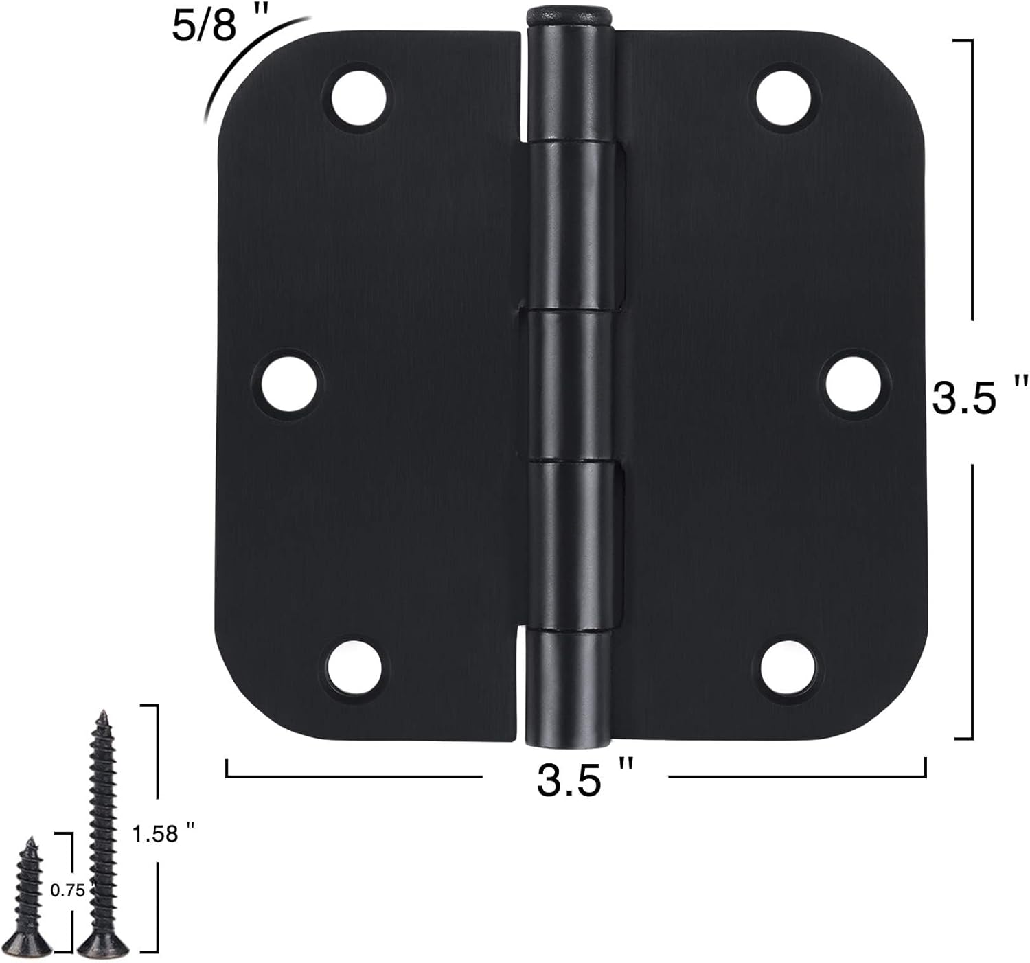 Matte Black Door Hinges 35-inch