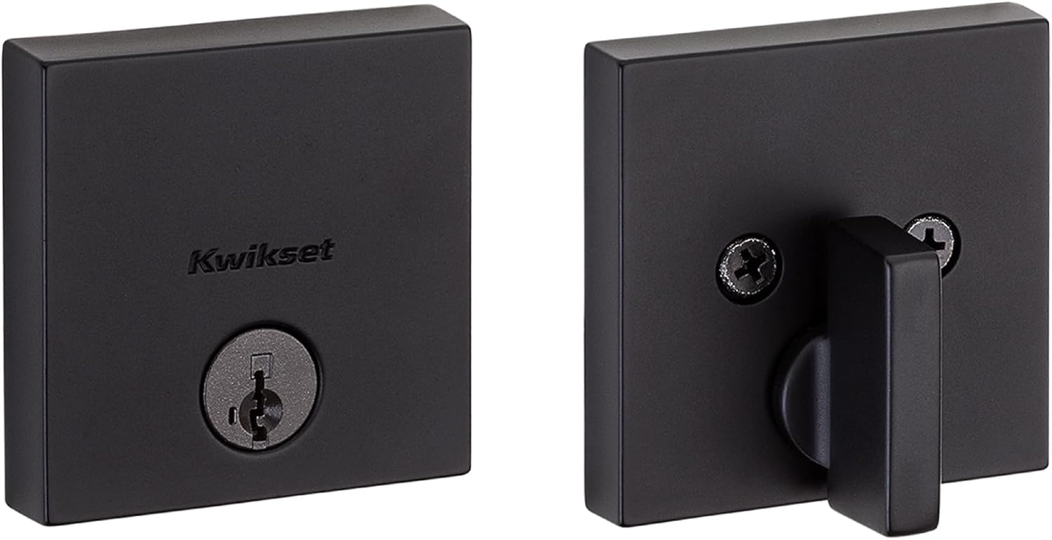 Downtown Deadbolt Lock Matte Black Square Exterior