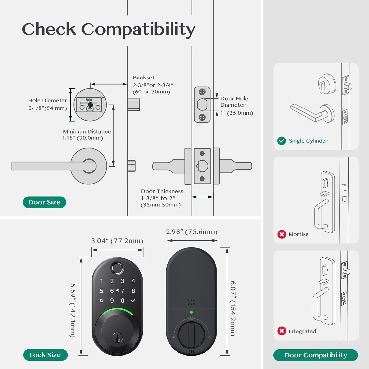 WiseGear Keypad Smart Deadbolt