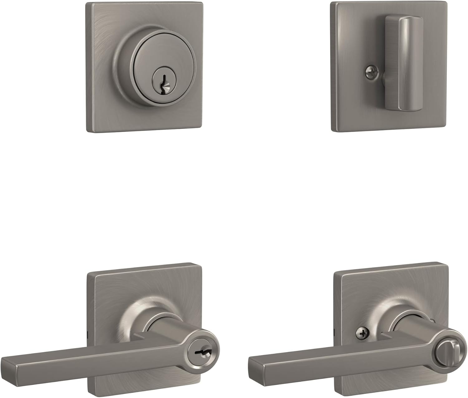 Lock Scout Secure Entry Door Handle Set with Thumb Turn