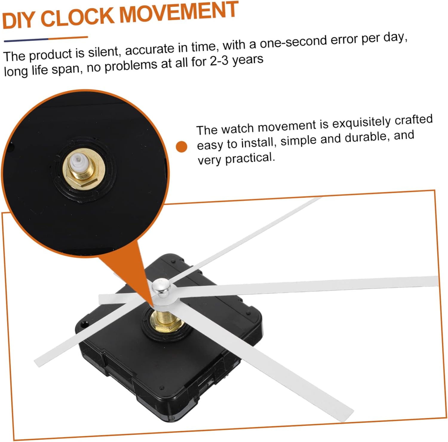Batteries Easy DIY Noiseless Clock shaft 2 Piece