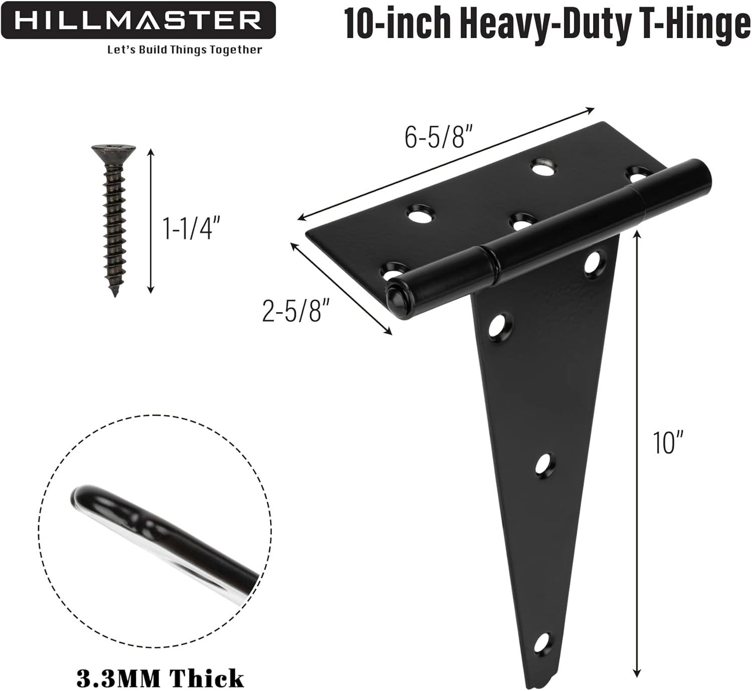 Strong Rust-Resistant T-Strap Hinges for sheds and Barn Doors