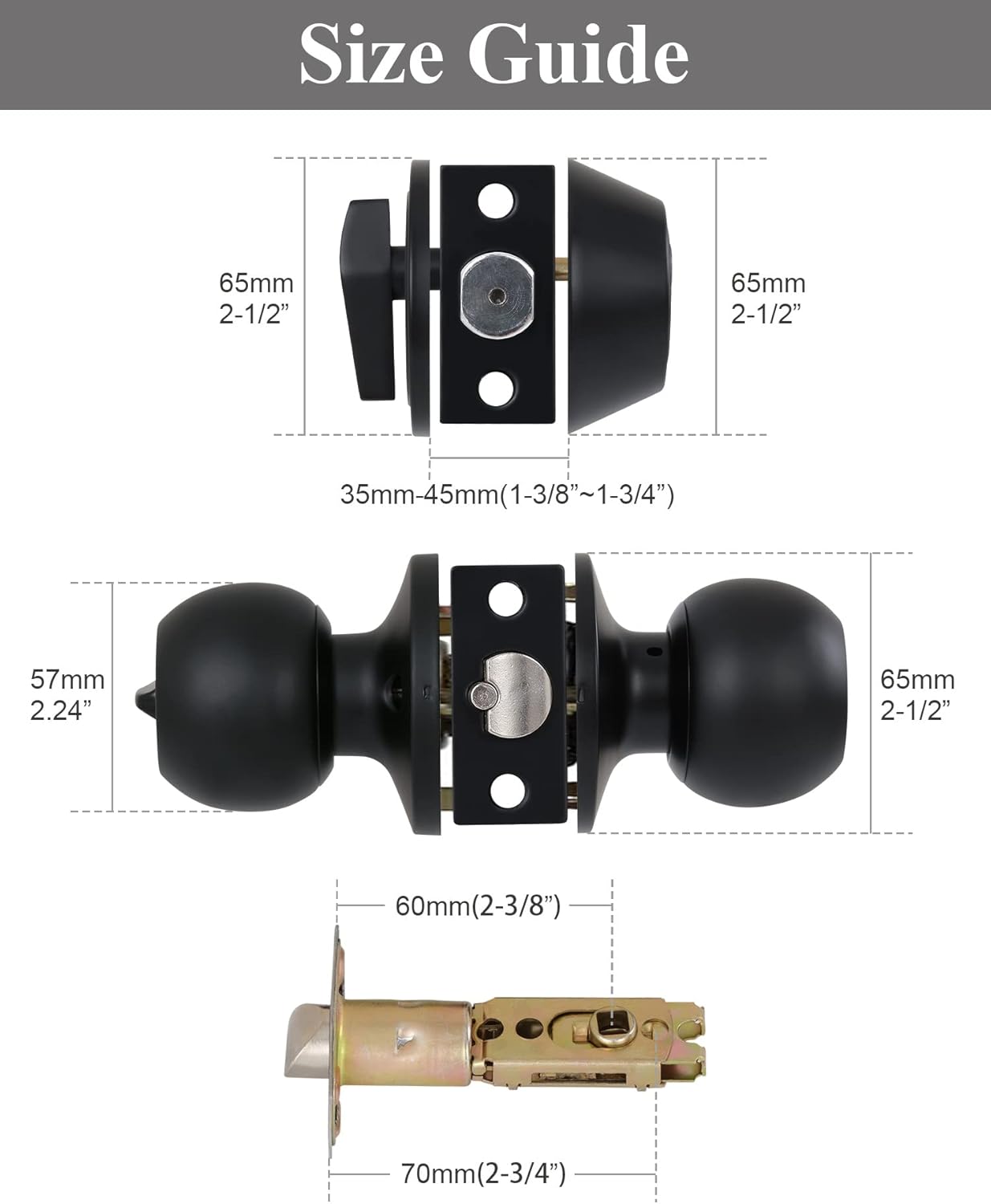 Lanwandeng 4-Set Entry Knobs Deadbolt