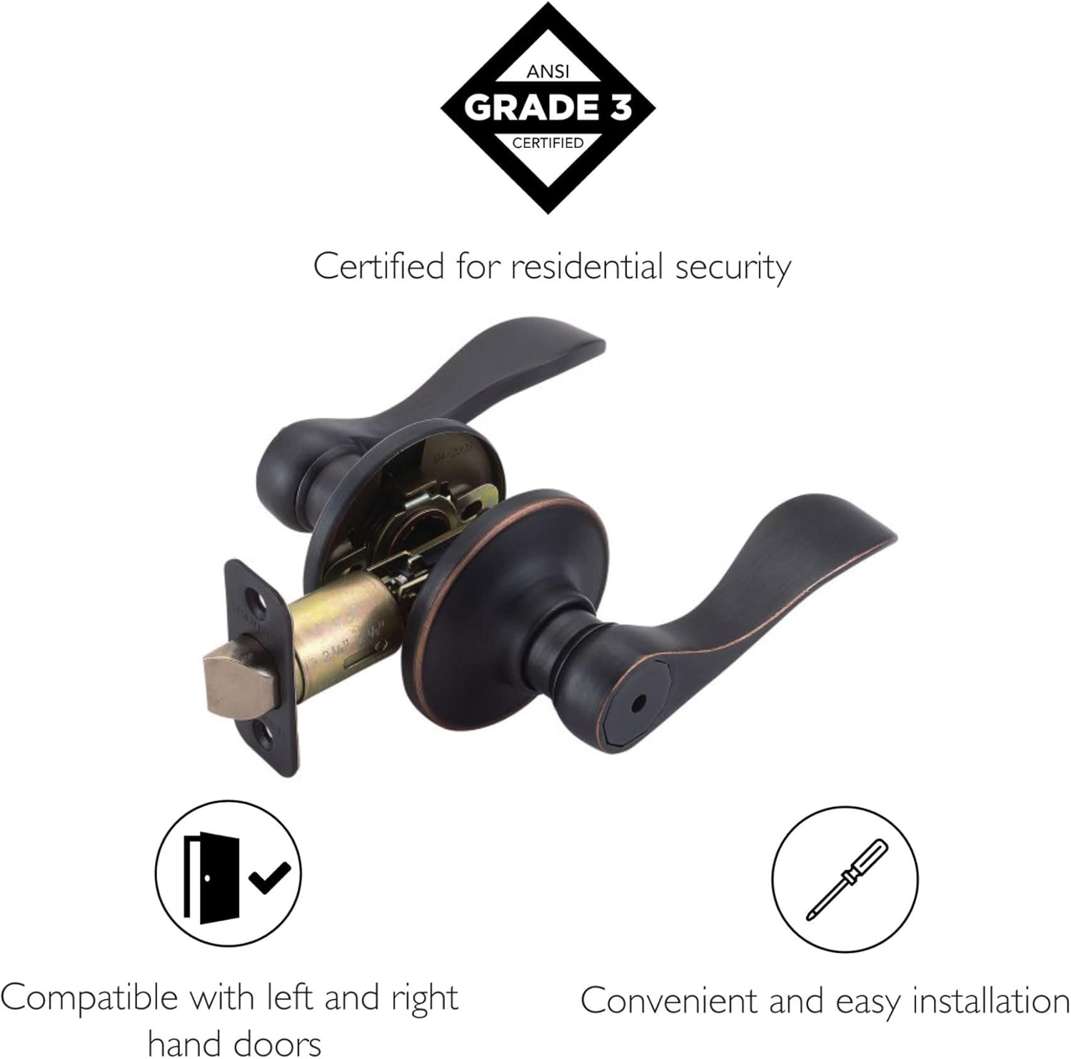Privacy Door Lever with Oil Rubbed Bronze Finish