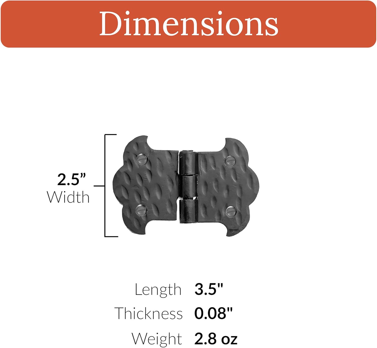 2-Pack Black Wrought Iron Door Hinges