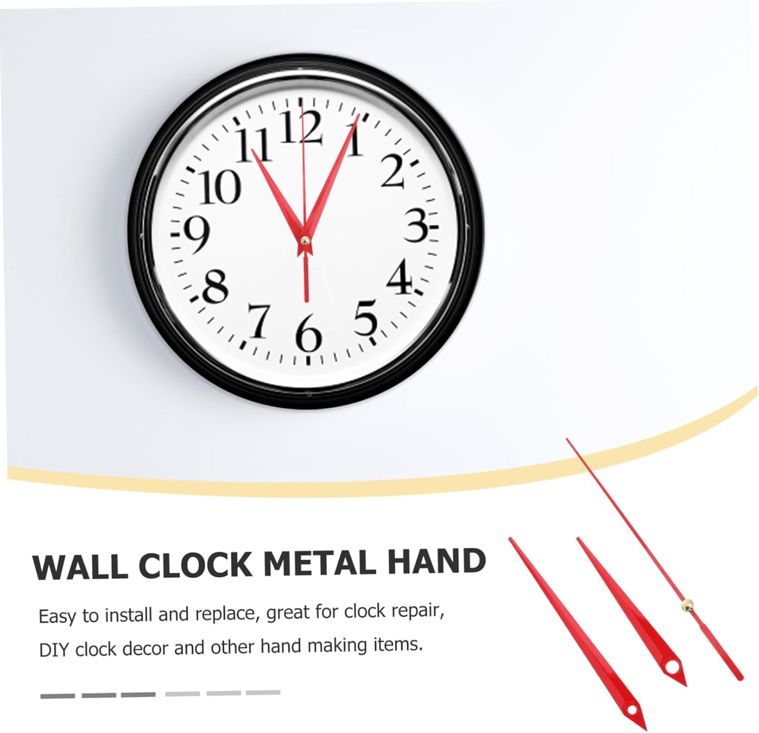 30Pack Red Metal 3D Wall Clock Mechanism Replacement Hands