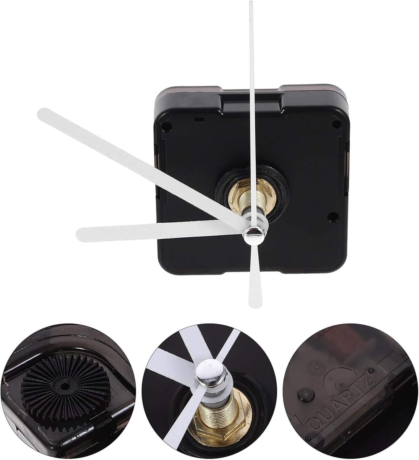 UOnlyTech DIY Wall Clock Mechanism Replacement Kit - White Plastic Mute Hands Movement