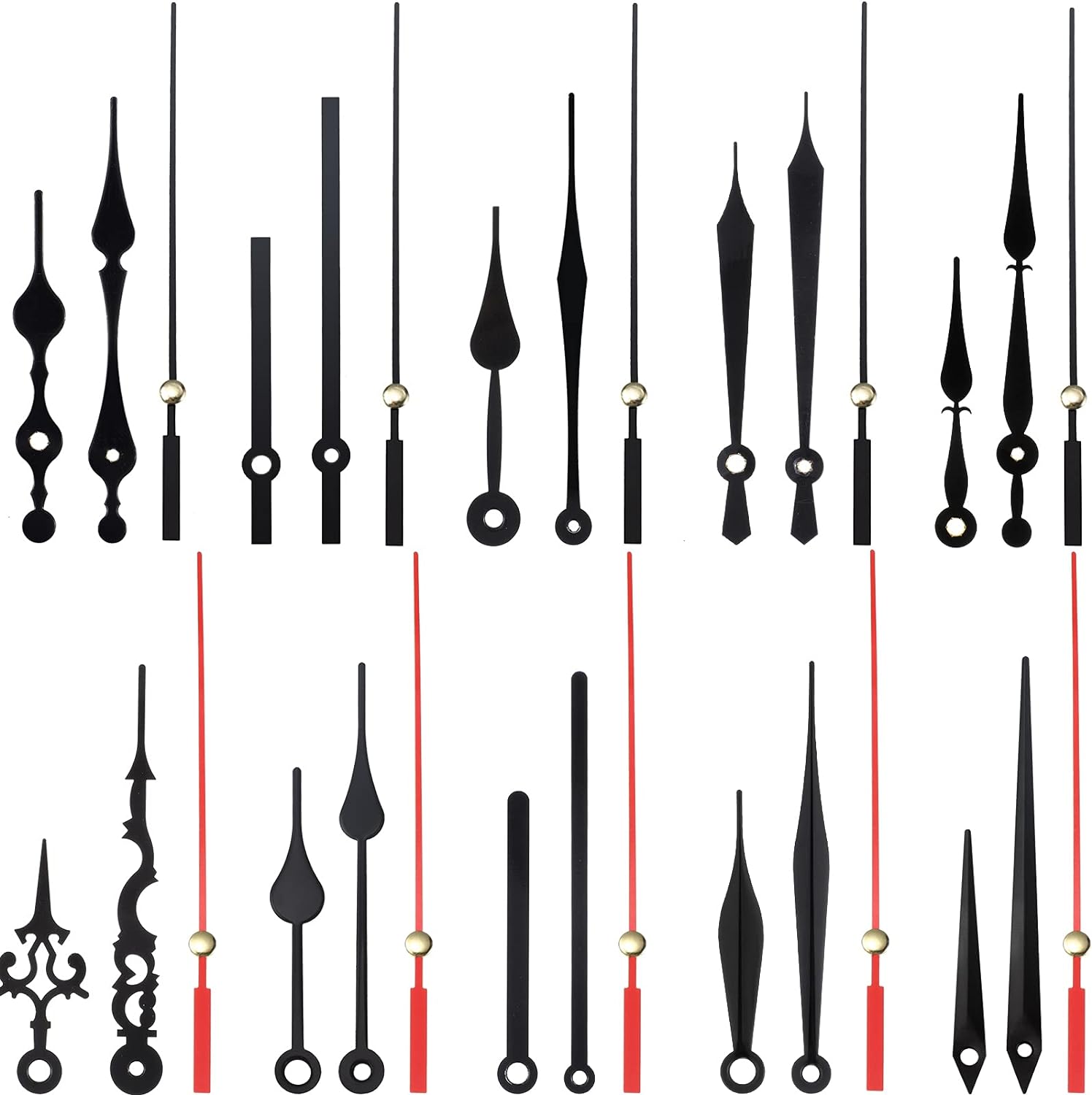 10 Stylish Black Clock Hands for Repair Aluminum Parts DIY Replacement