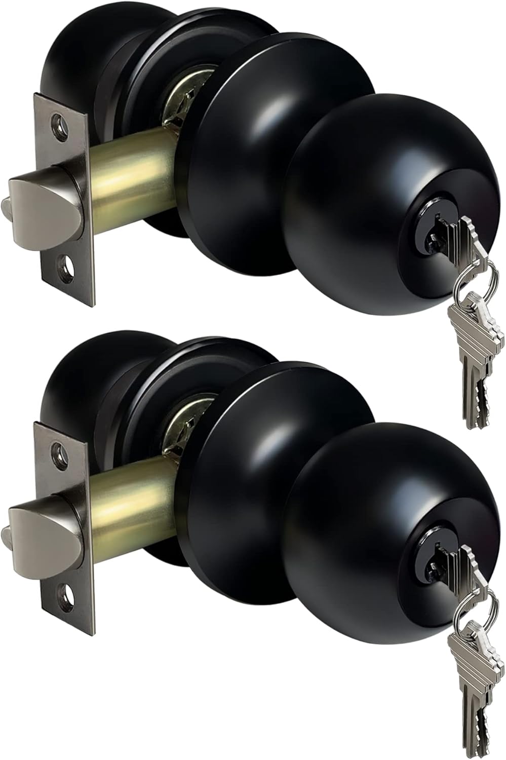 BESTTEN 2-Piece Door Knob Set Matte Black