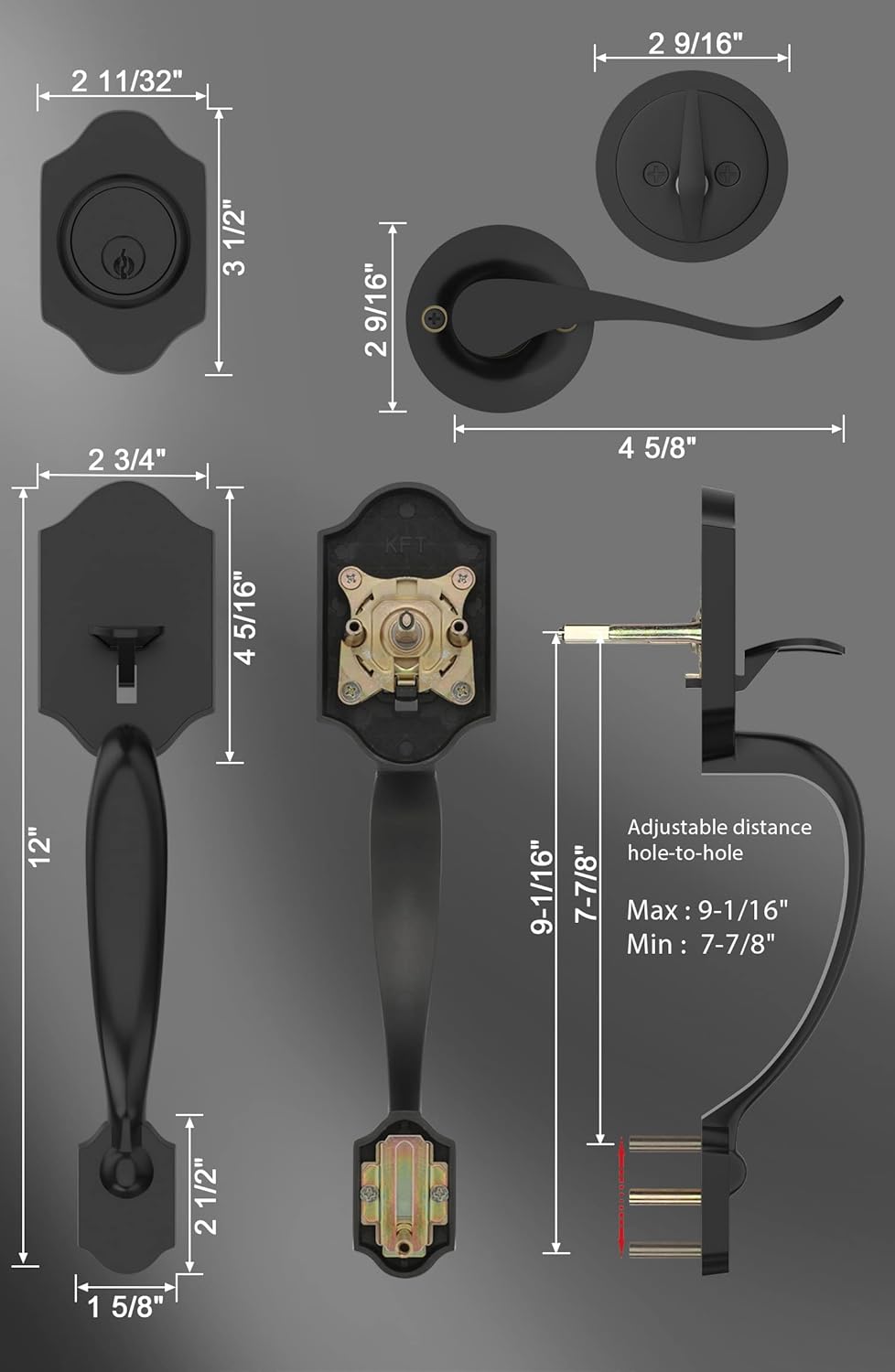 GoldenWarm Front Door Entry Lock Set