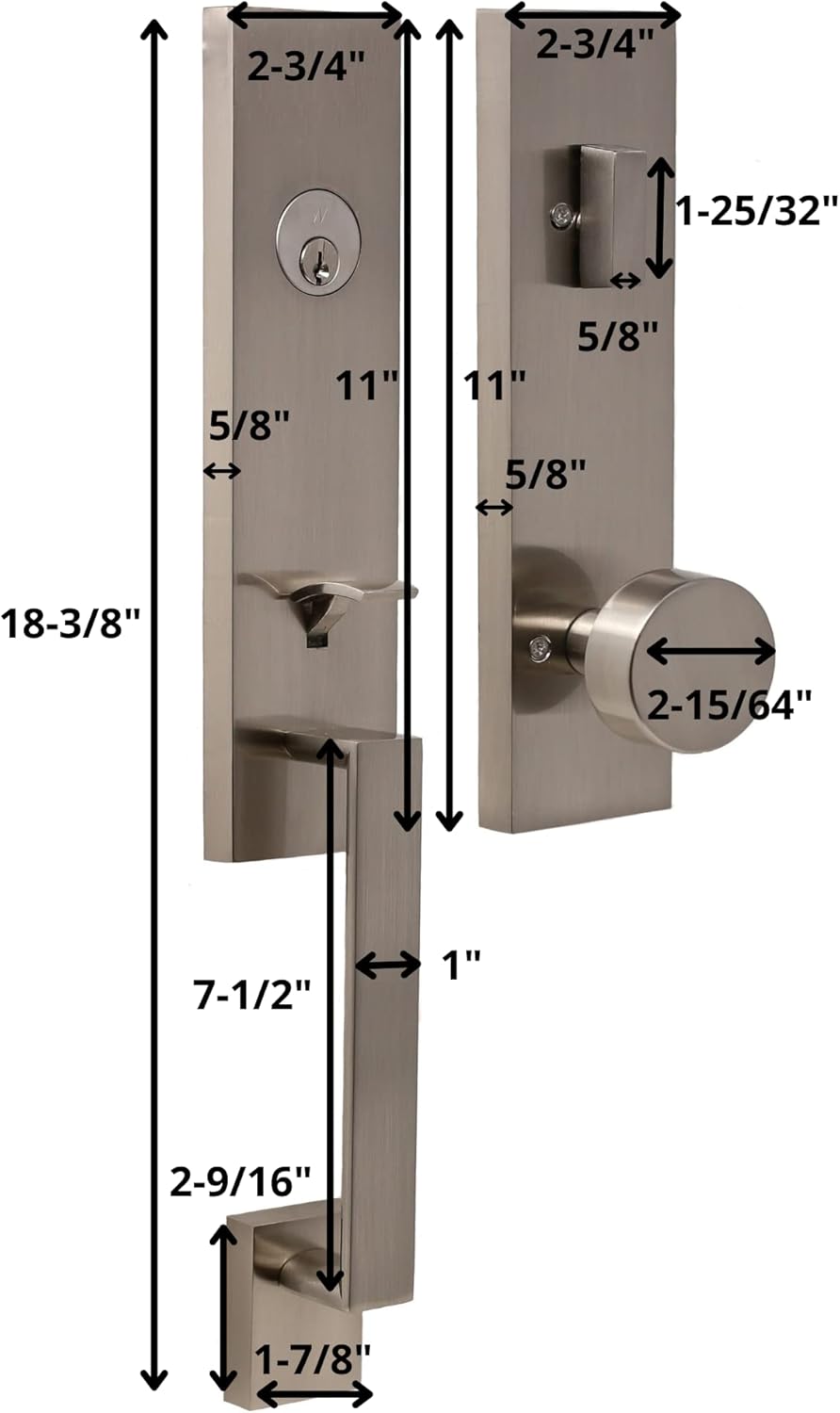Satin Nickel Entry Handle Set for Your Home