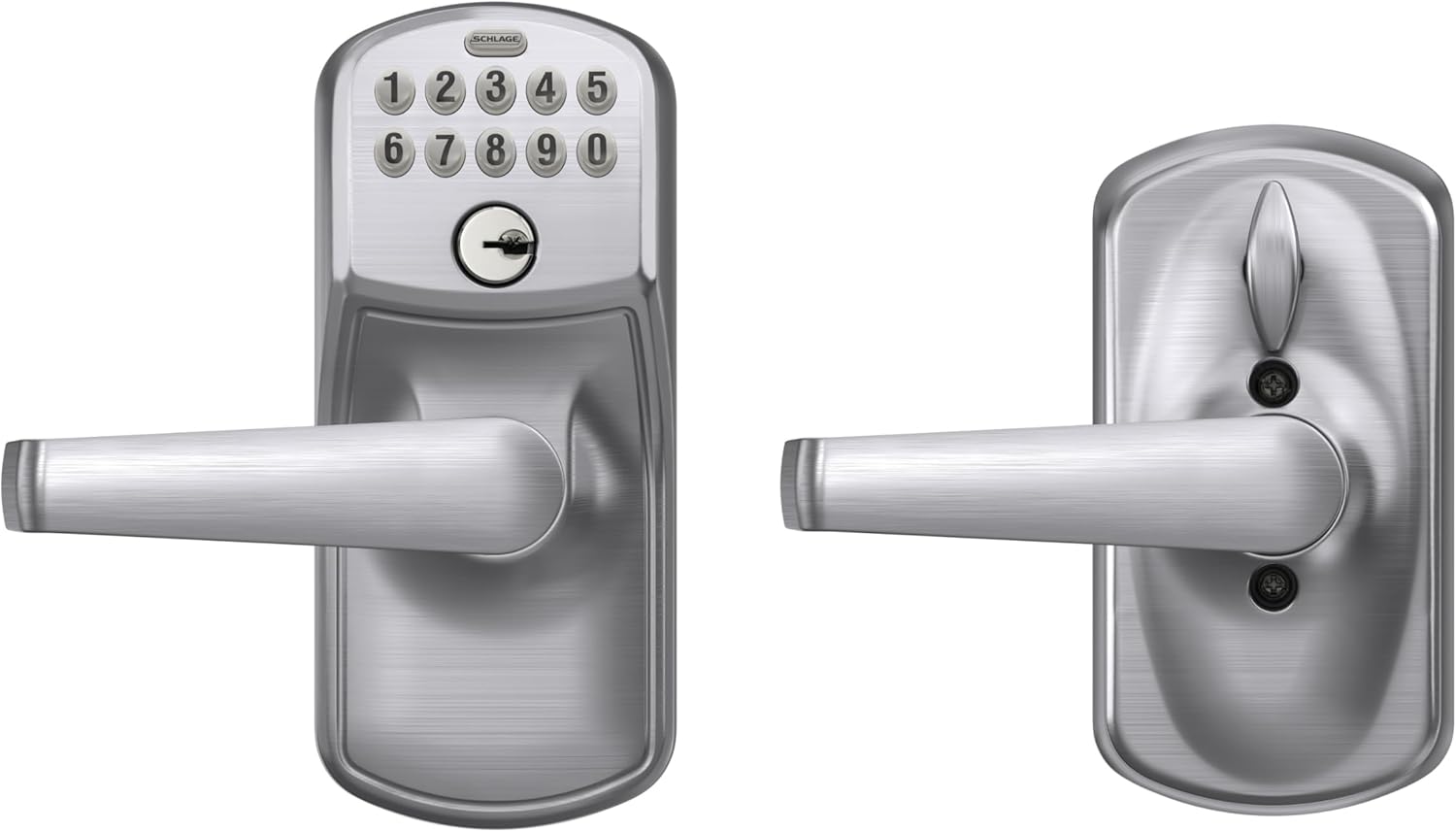 SCHLAGE Brushed Chrome DV595CS V Keypad Lock with Elan Lever
