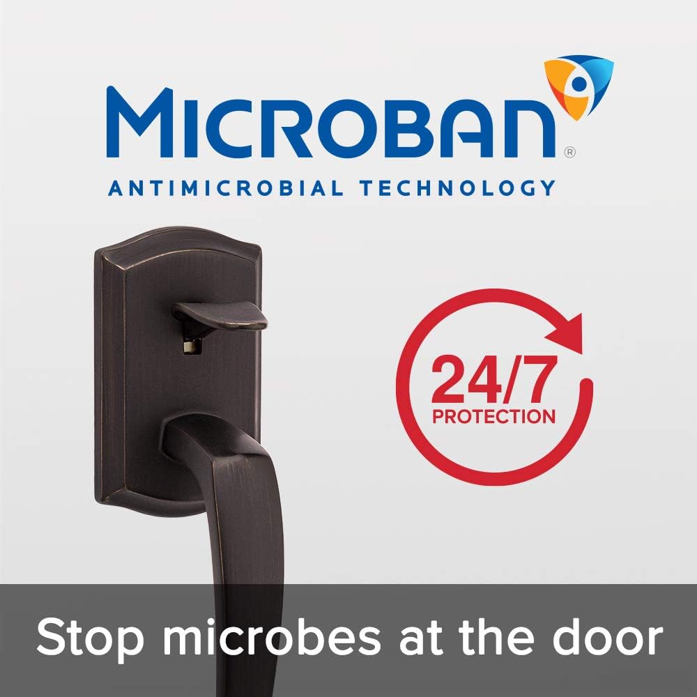 Kwikset Prescott Front Door Handle Set with Microban Protection