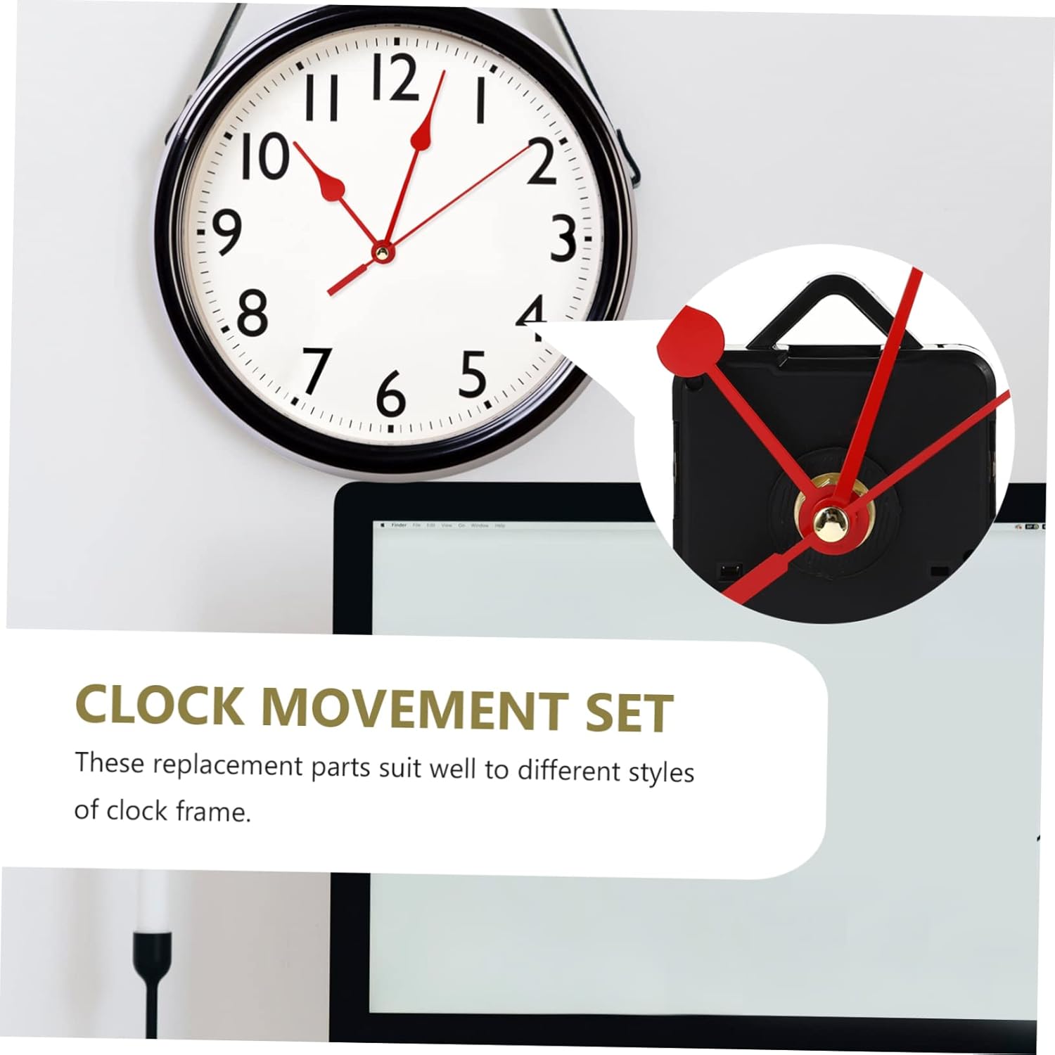 QUMIIRTY Red quartz clock movement replacement elegant red hands