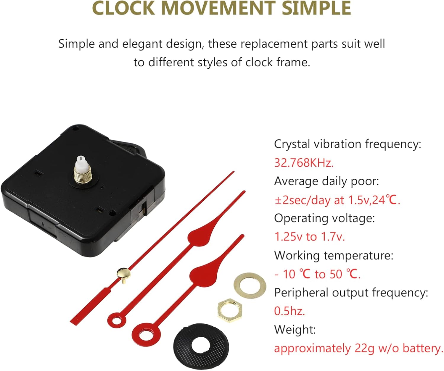 Operitacx Quartz Clock Mechanism Kit with Silent Movement