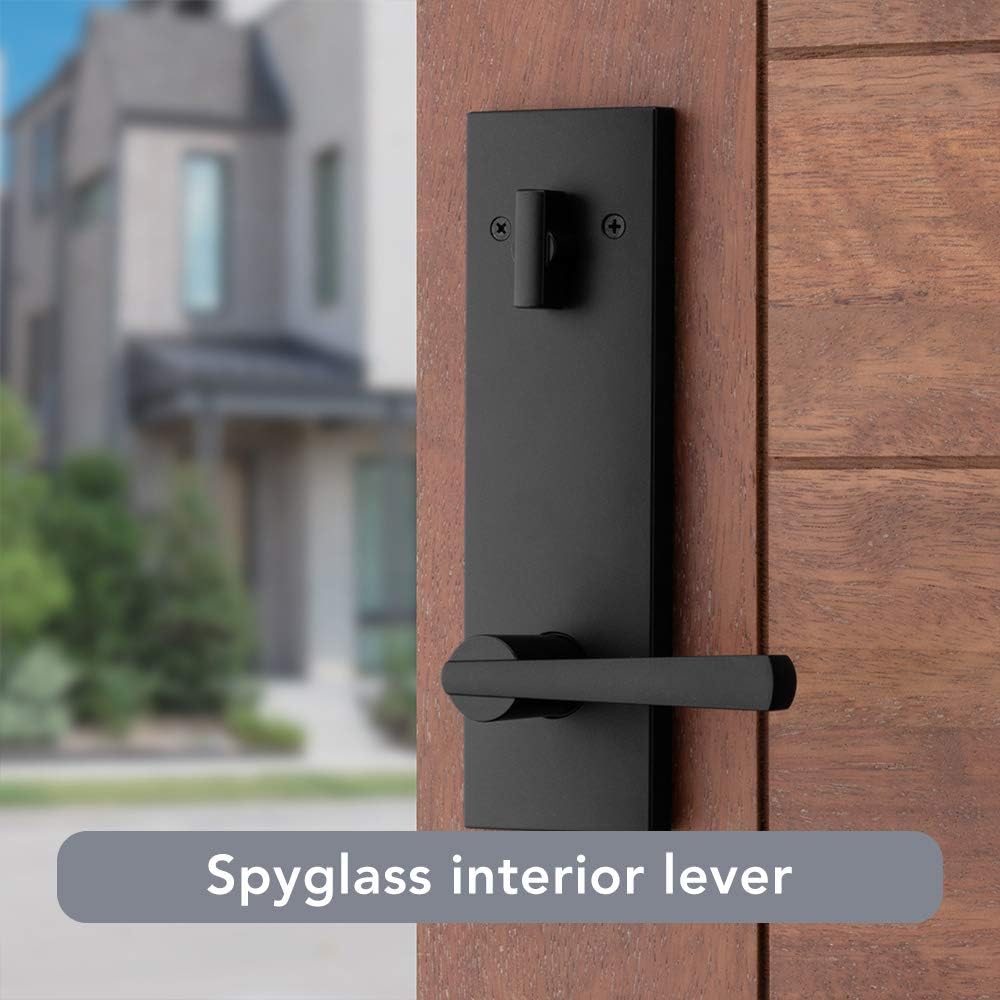 Baldwin Spyglass Entry Handleset with SmartKey Re-Key Matte Black