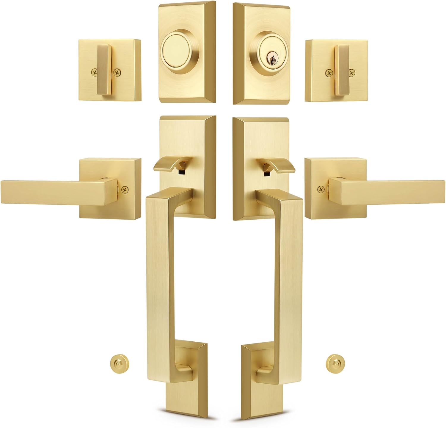 Moquin Front Door Lock Set Brushed Gold for Stylish Secure Entry