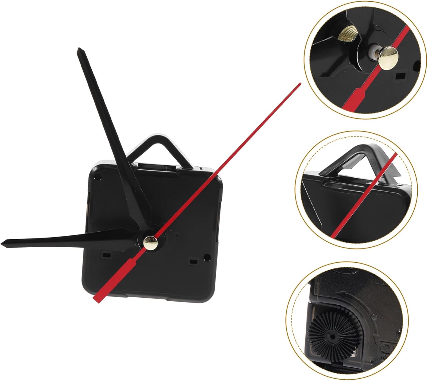 jojofuny - Plastic Replacement Hands for Wall Clock Repair with Red Black Tips