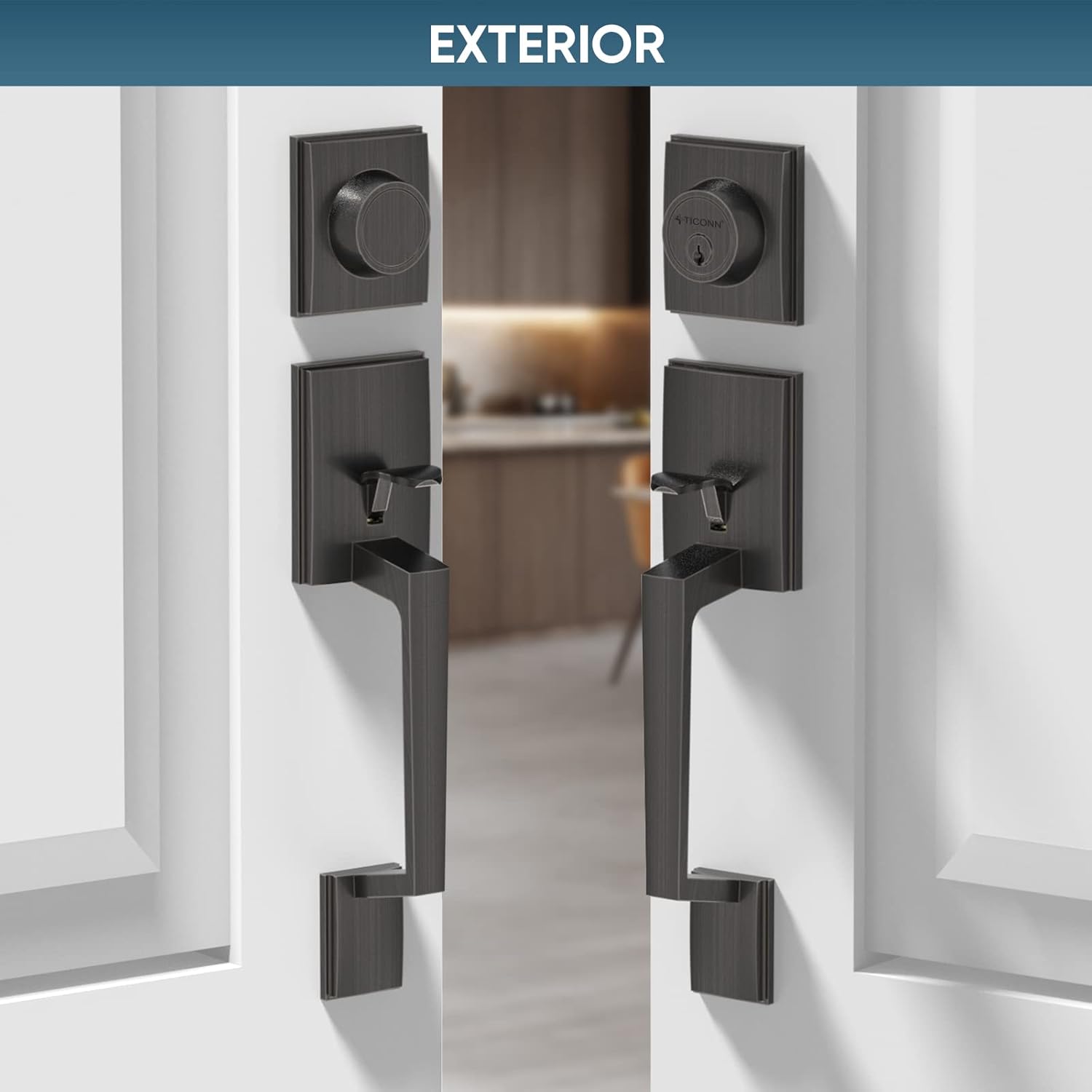 T ICONN Double Front Door Handle Set