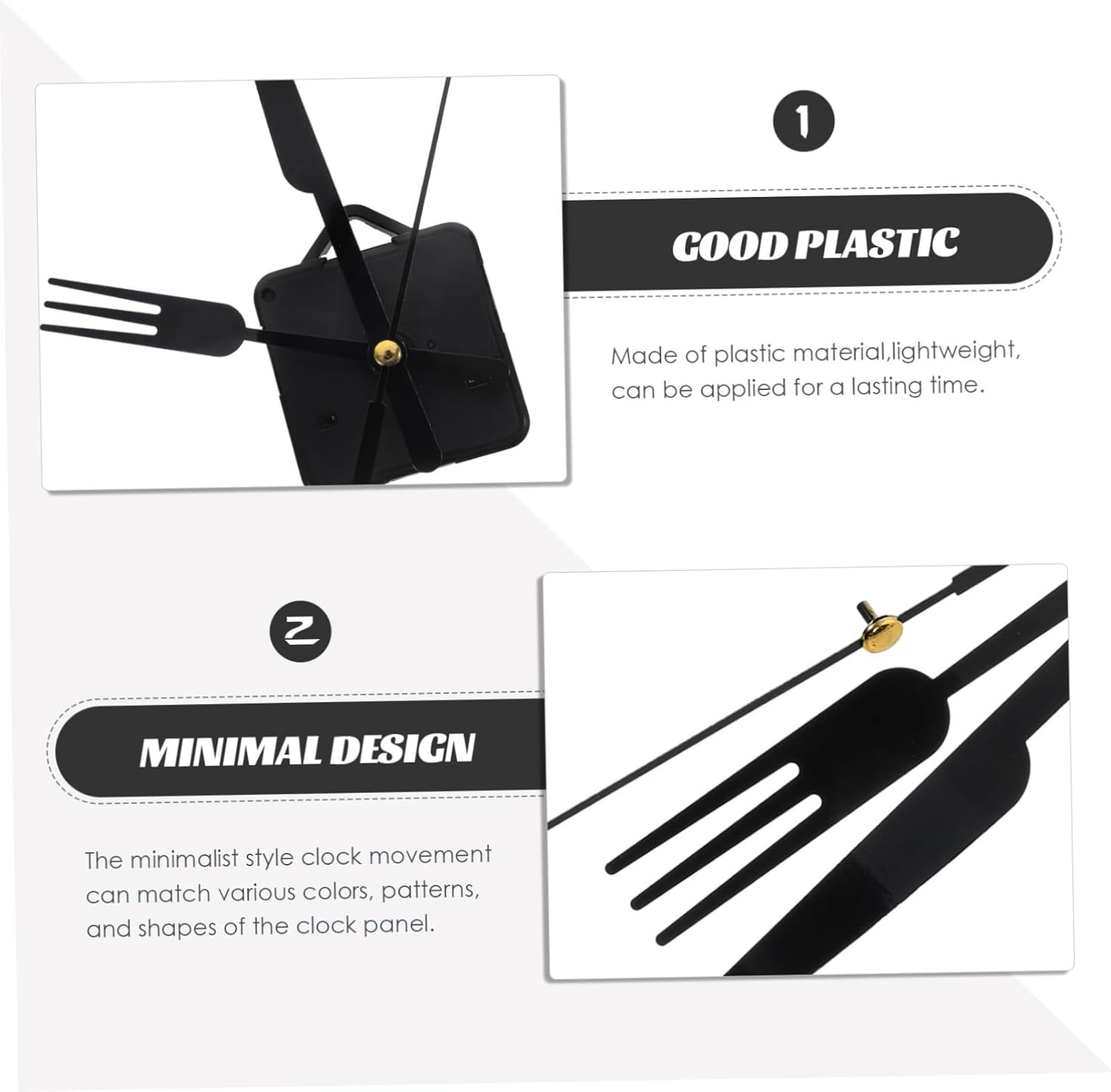 Easy to Use Plastic Clock Mechanism Kit for DIY Wall Clocks