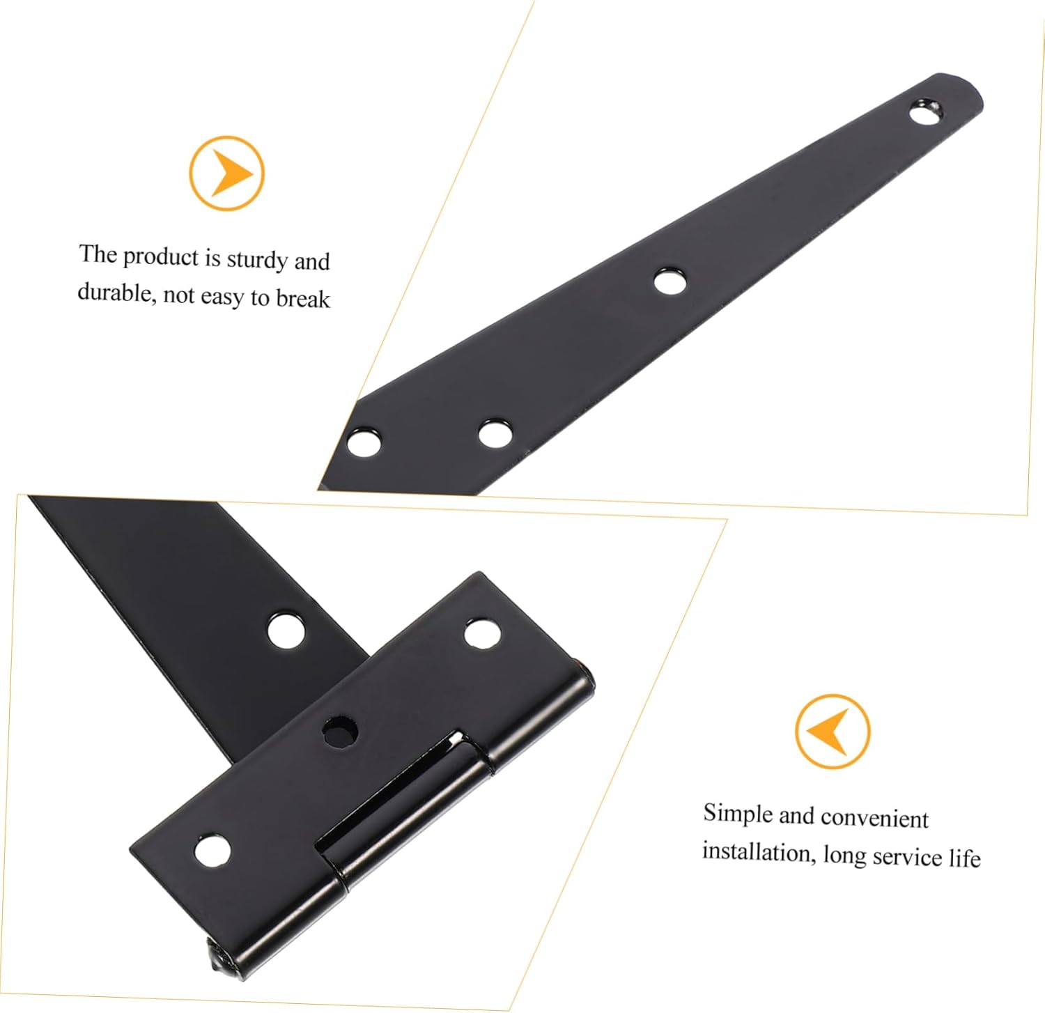 Two-Piece Heavy Duty Gate Hinges with Bi-Shape Design