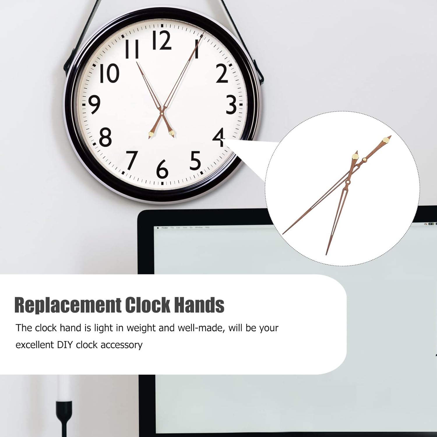 Hemobllo Wooden Clock Hands Strip Pointer for Wall Clocks