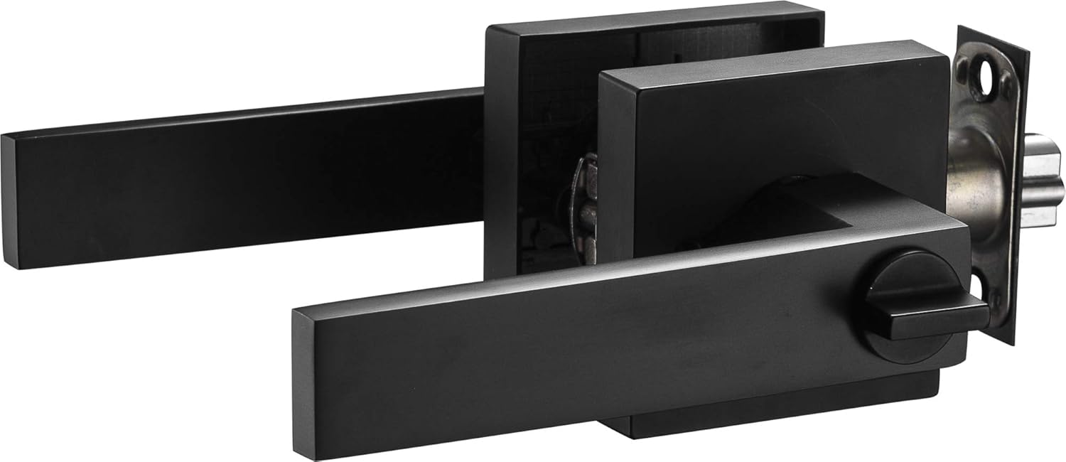 Modern Square Entry Lever Door Handle Set