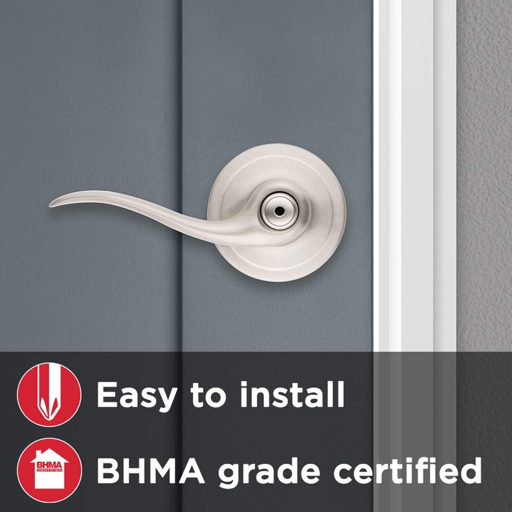 Kwikset Tustin Door Handle with Lock Privacy Microban Easy Install