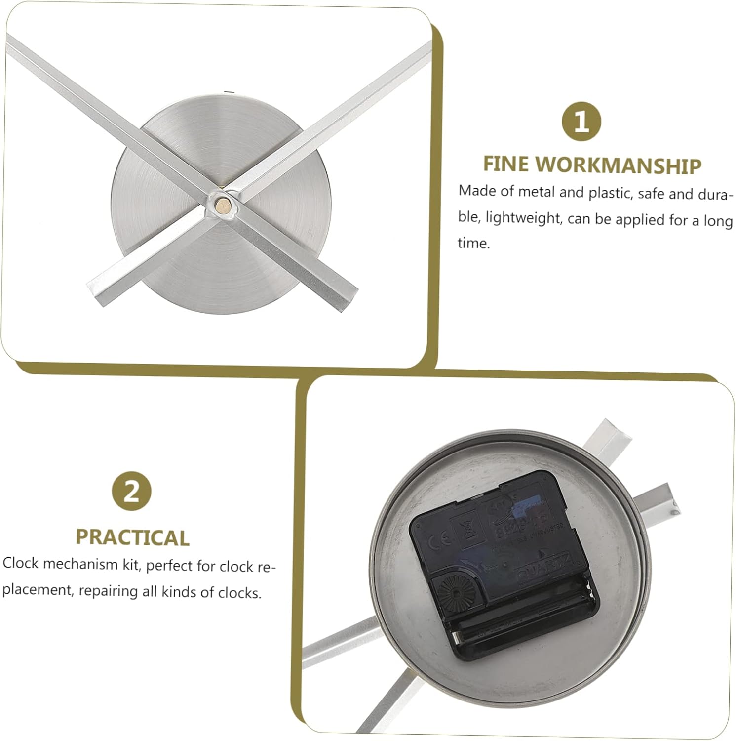 Precision Battery-Operated Clock Kit with LED Lights Waterproof DIY Clock Mechanism