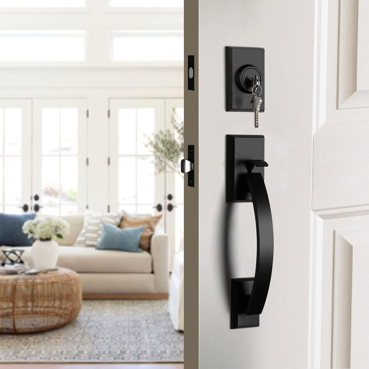 Secure Reliable Front Door handle Set for Entry Door Locks