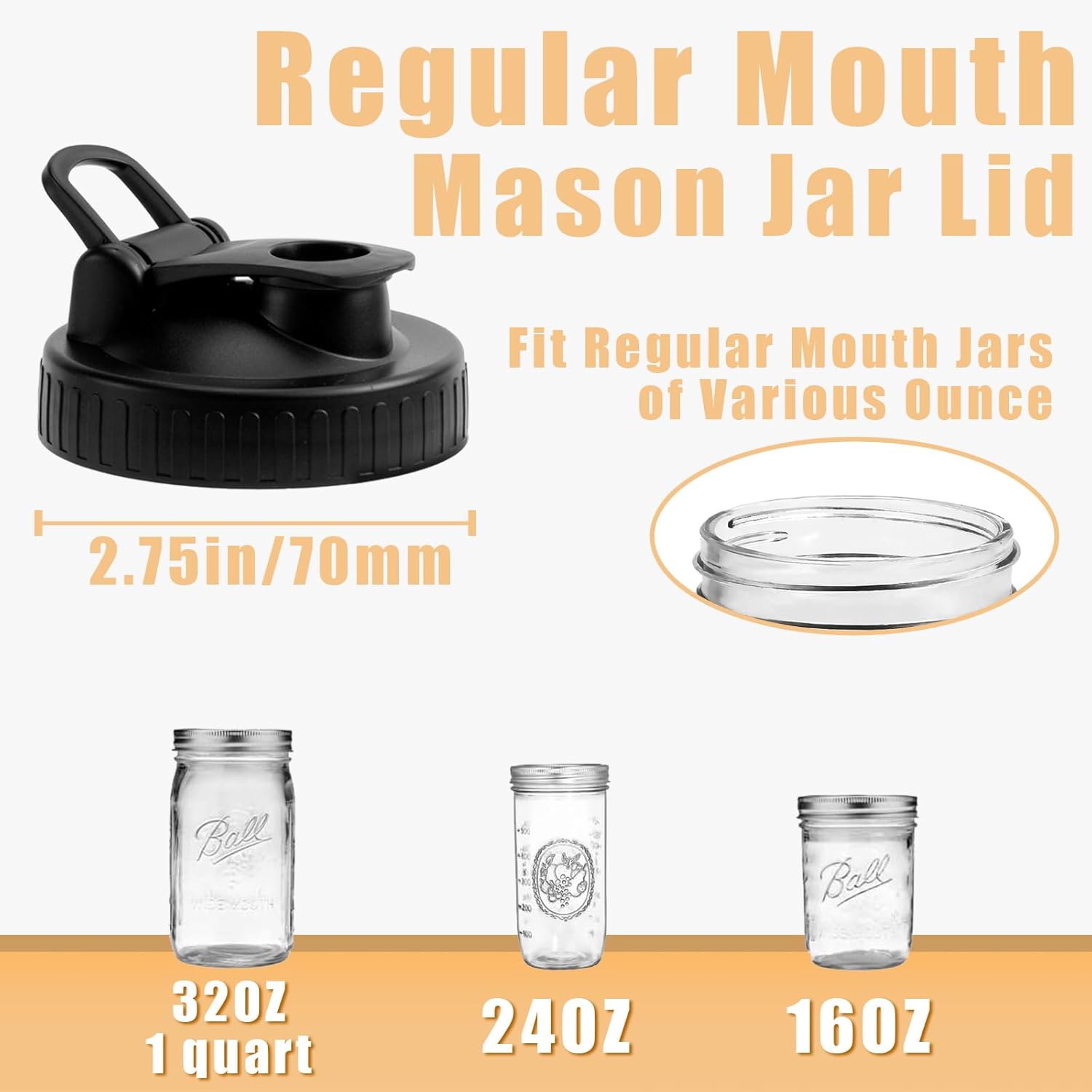 FyndraX Mason Lids for Drinks Salads Measures - 4-Piece Set