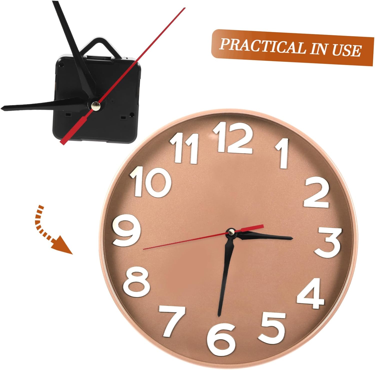 jojofuny - Plastic Replacement Hands for Wall Clock Repair with Red Black Tips