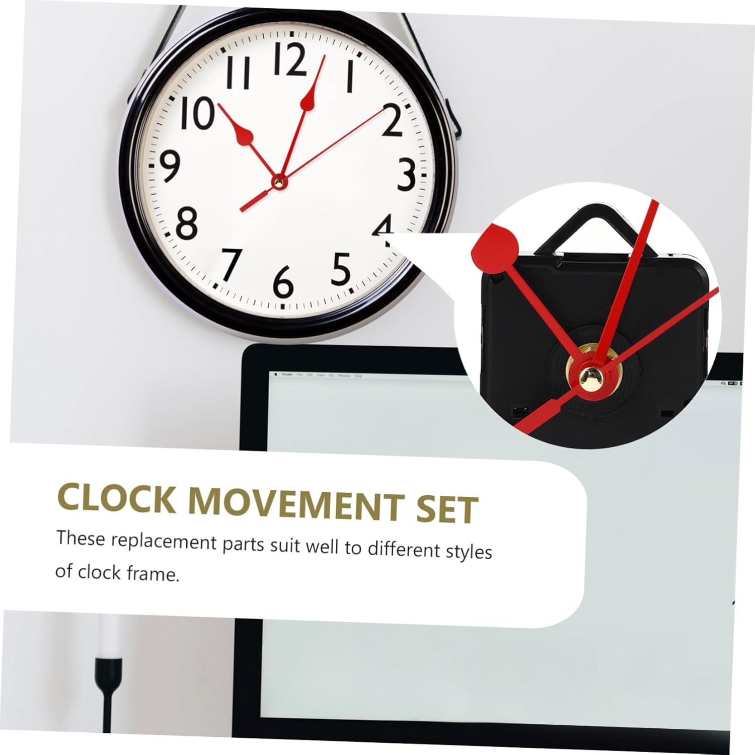 Simple Red Quartz Clock Movement with No Battery Required