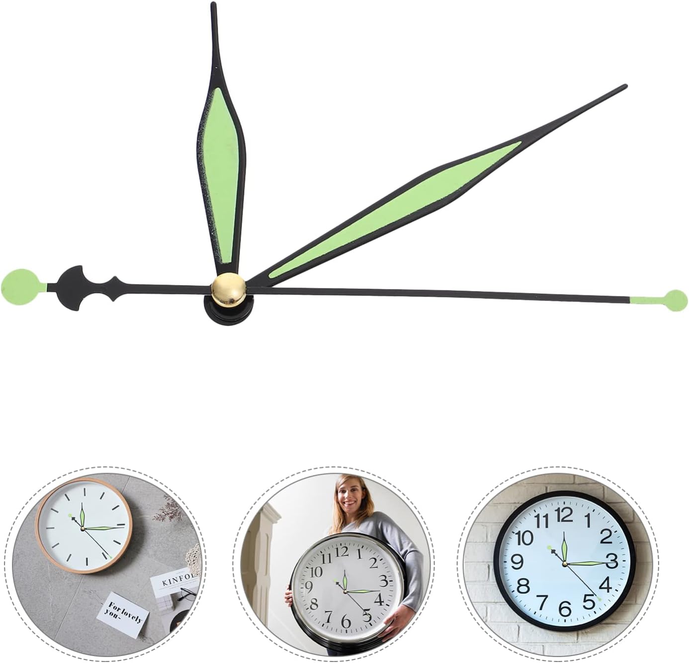 Homoyoyo 10 Sets Glow in The Dark Clock Pointer Hands Replacement