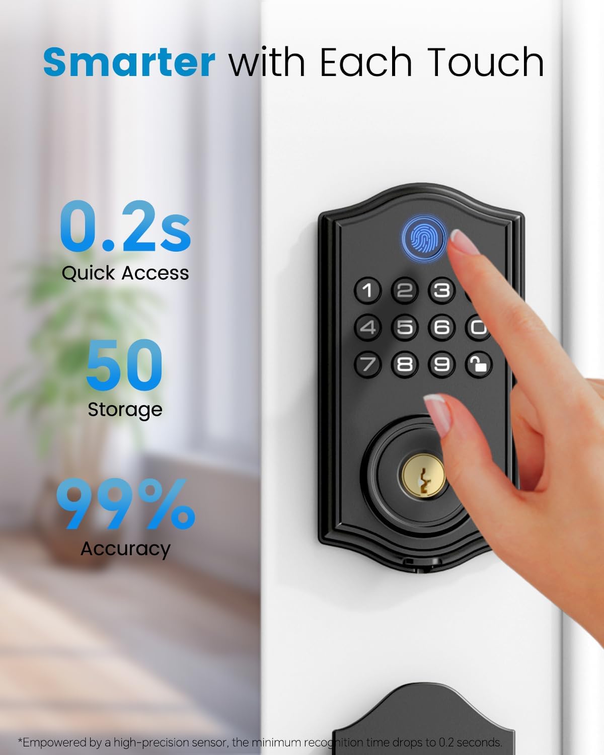 Leecici Smart Door Lock Set - Front Door with Keyless Entry Black