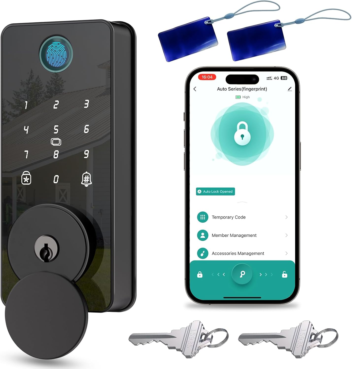 Biquole Smart Deadbolt Door Lock with Keypad Fingerprint App Control