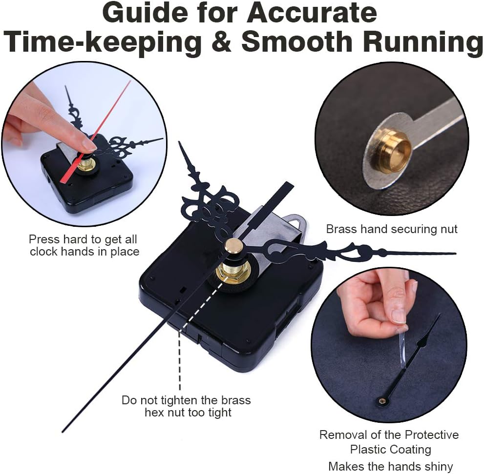 EMOON Precision Clock Kit Compact Mechanism 3-Piece Set DIY Repair
