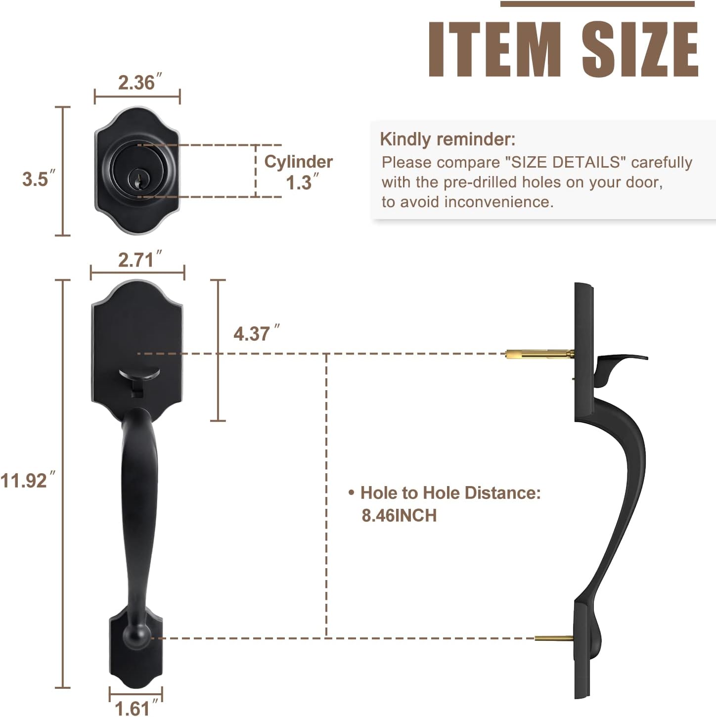 Upgraded Entry Door Lock Set with Matte Black Finishes