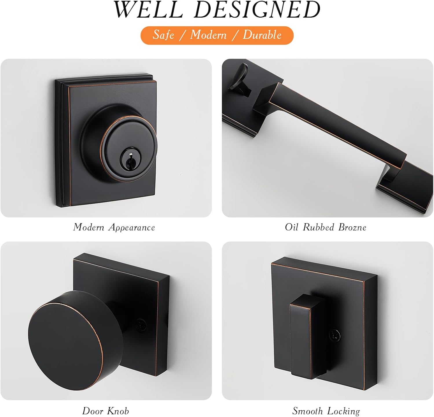 Oil-Rubbed-Bronze Front Door Handle
