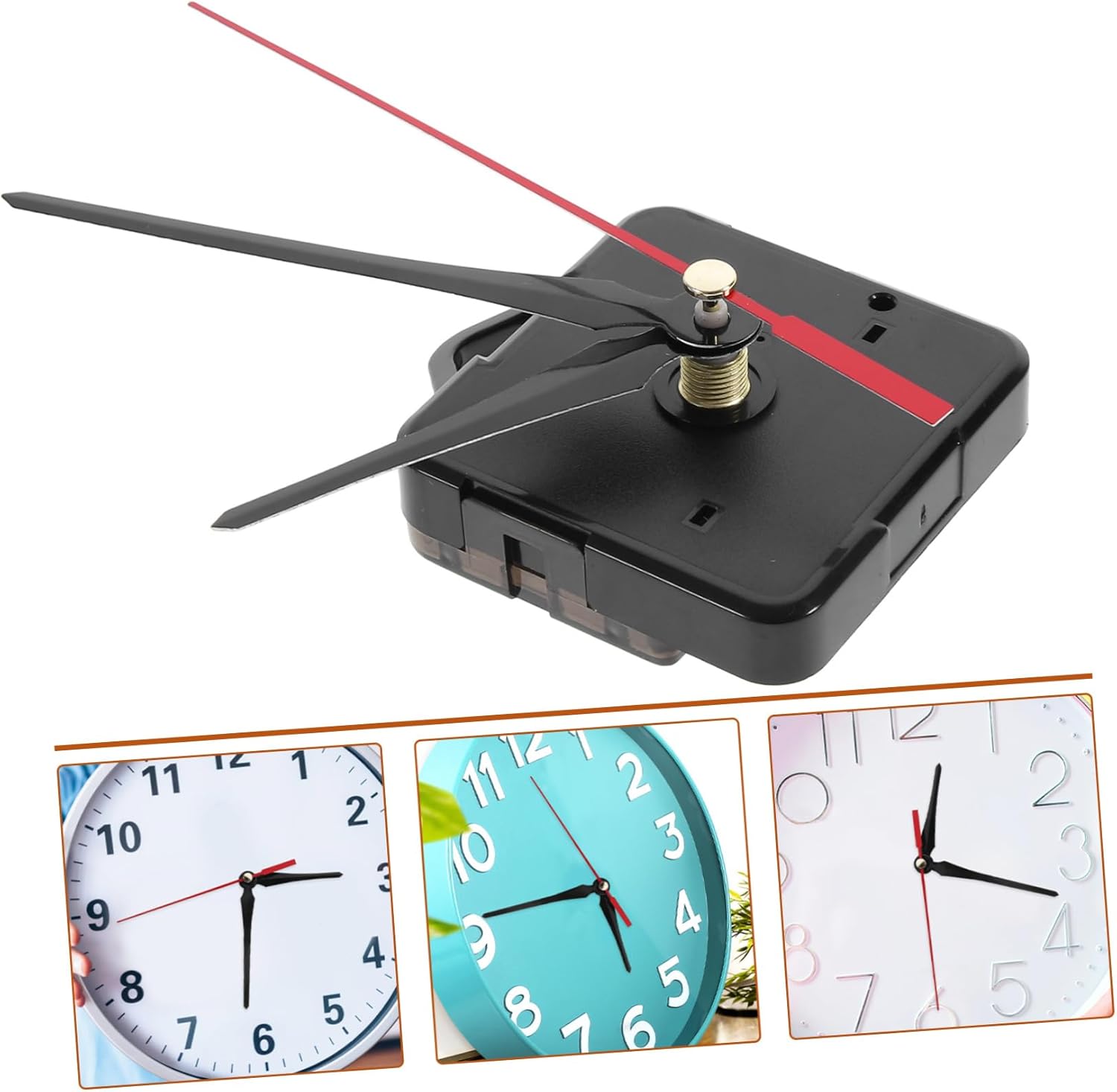 jojofuny - Plastic Replacement Hands for Wall Clock Repair with Red Black Tips