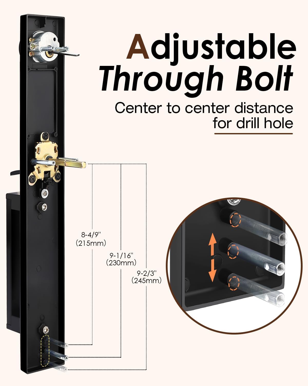 Modern Matte Black Front Door Handle Set with Deadbolt