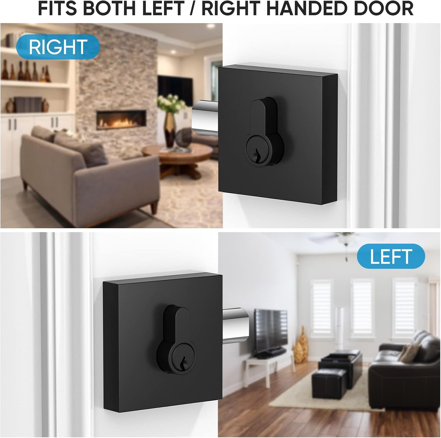 Ticonn Matte Black Door Handle