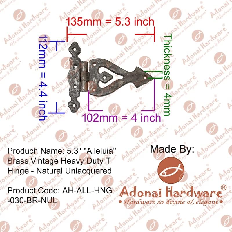Adonai Hardware Alleluia Antique Cast Iron Hinges