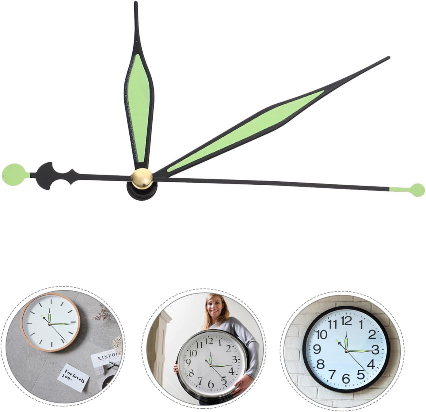 Glow-In-The-Dark Clock Hands Kit for DIY Wall Clock Repair