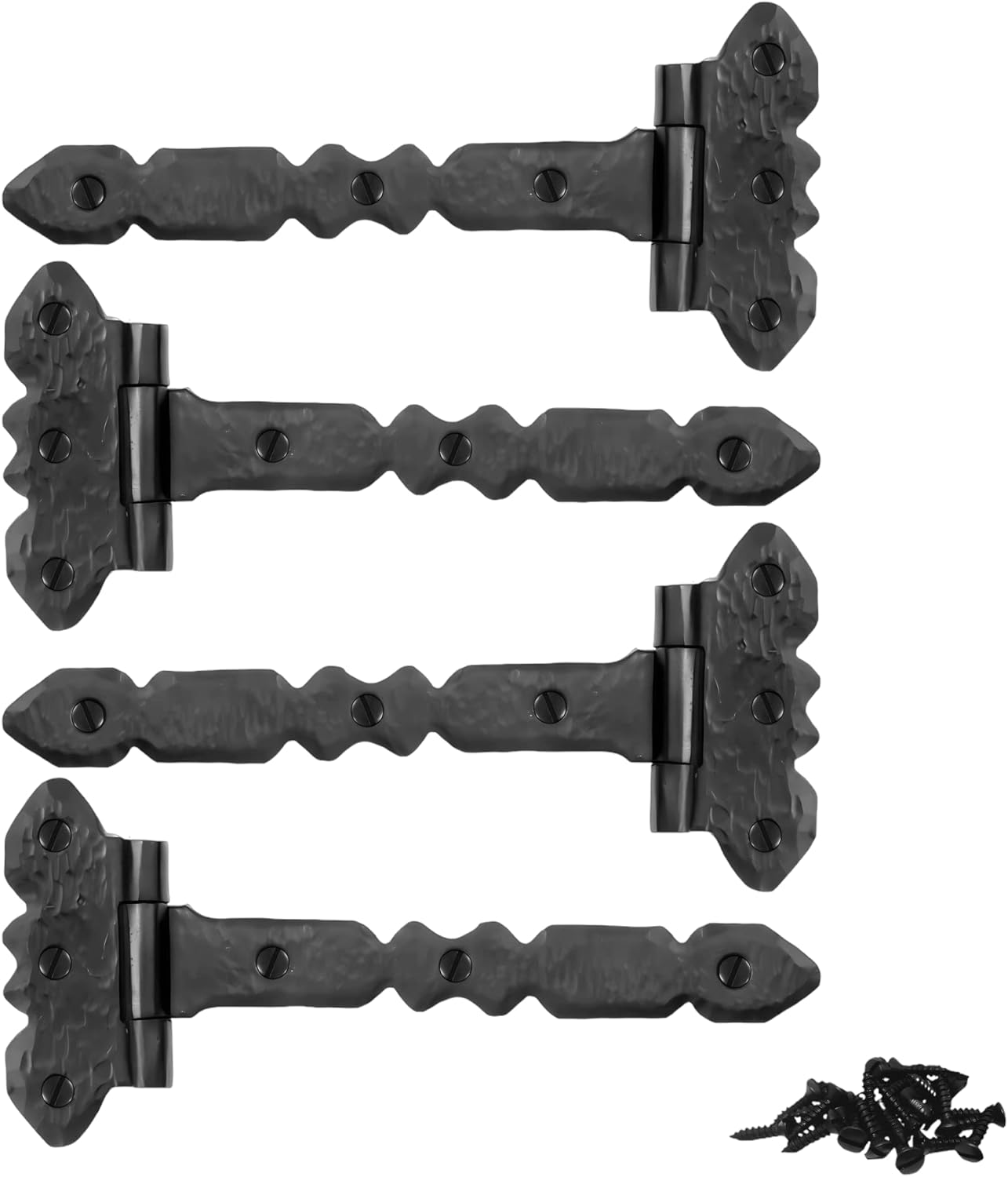 Handcrafted Black Wrought Iron Hinges for Barn Doors Shutter