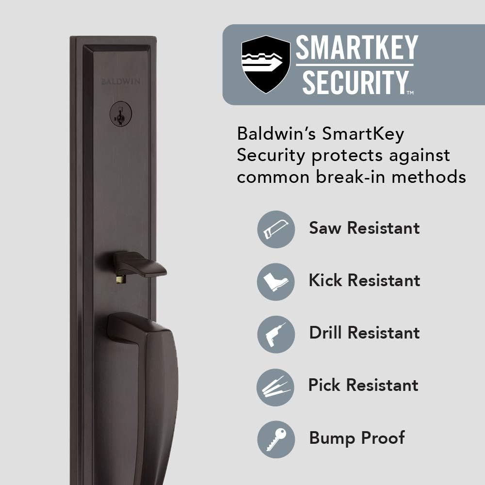 Baldwin SmartKey Front Entry Door Handleset with Microban Protection