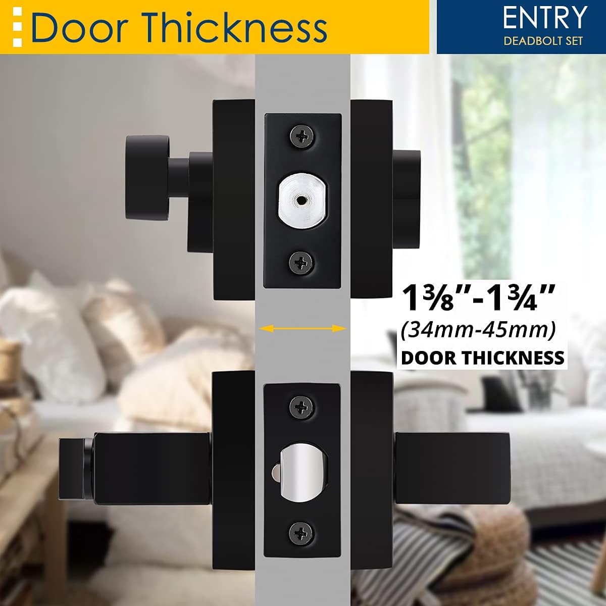 4-Pack Keyed Entry Door Lever Set Matte Black
