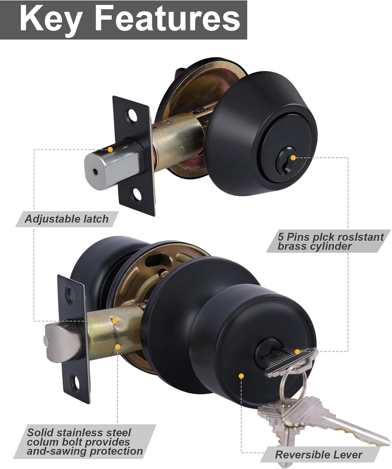 Secure and Modern Entry Door Set
