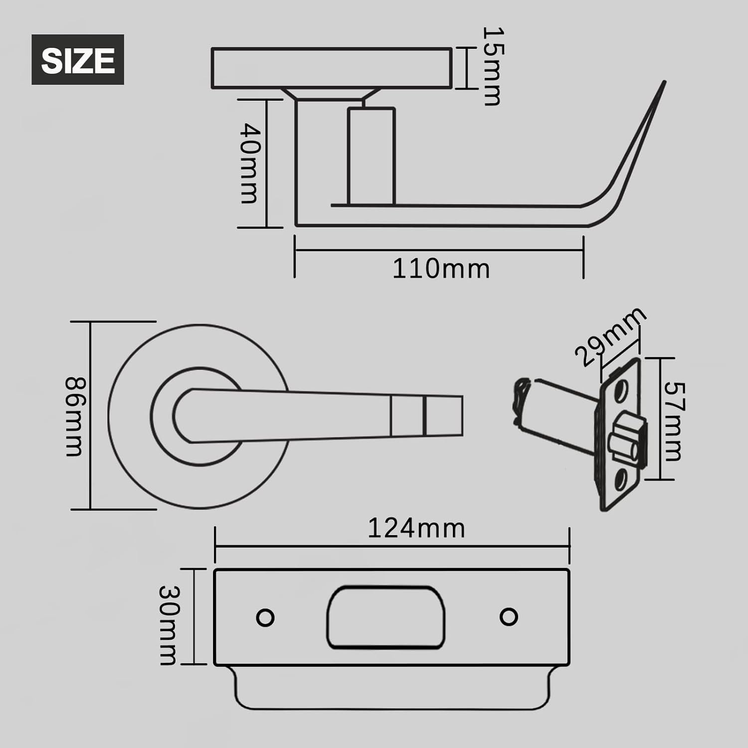 Heavy Duty Commercial Door Lock SATIN Chrome Finish ADA Compliant