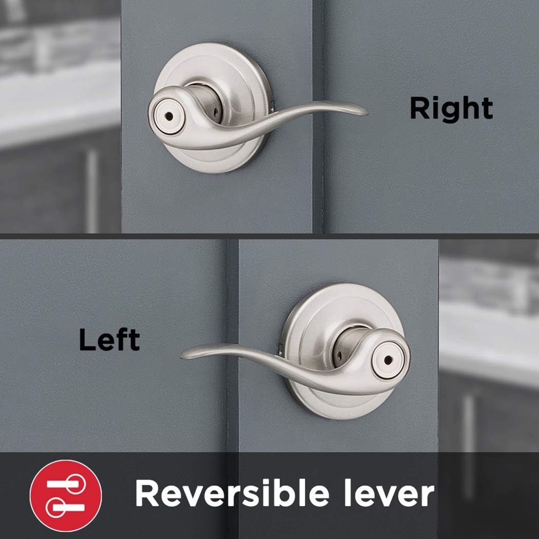 Kwikset Tustin Door Handle with Lock Privacy Microban Easy Install